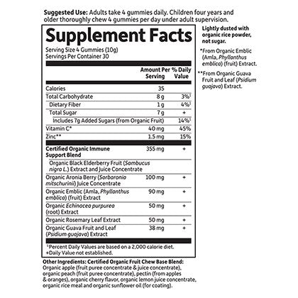Organics: Elderberry Immune Gummies