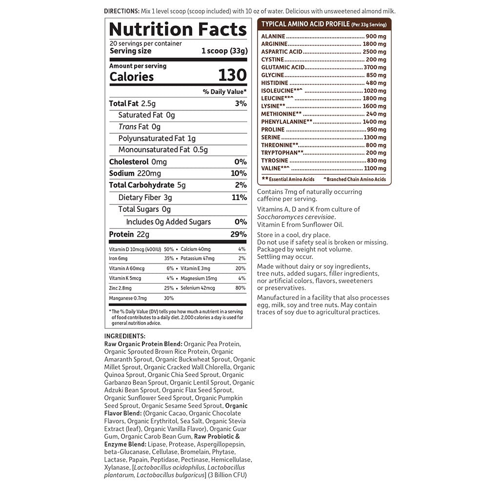 Raw Organic Protein: Chocolate - 700g