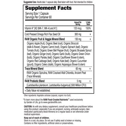 Vitamin Code: Raw K Complex - 60 Capsules