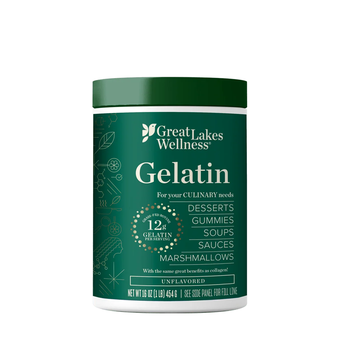 Beef Hide Bovine Gelatin 454g