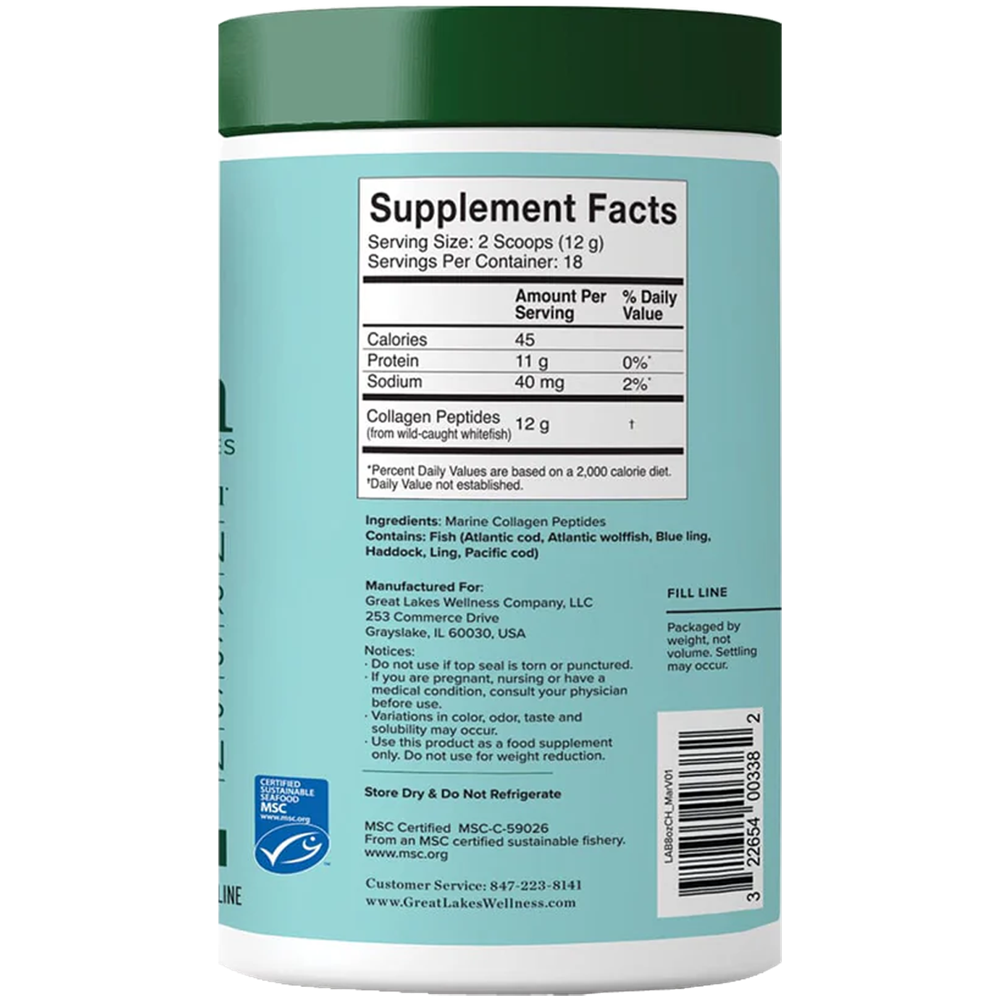 Sustainable Marine Collagen Peptides, Unflavored, 227 g