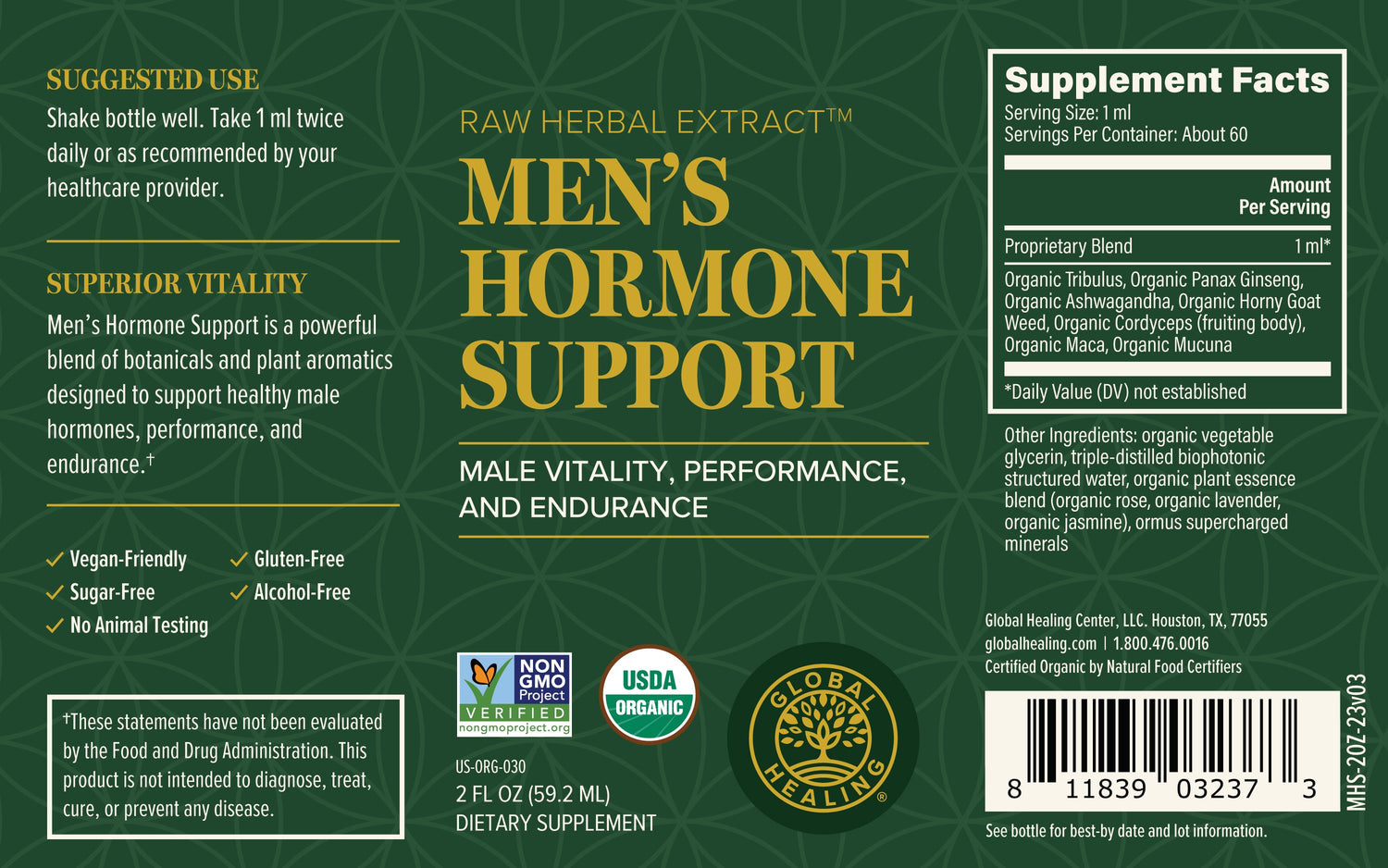 Men's Hormone Support- 59.2ml