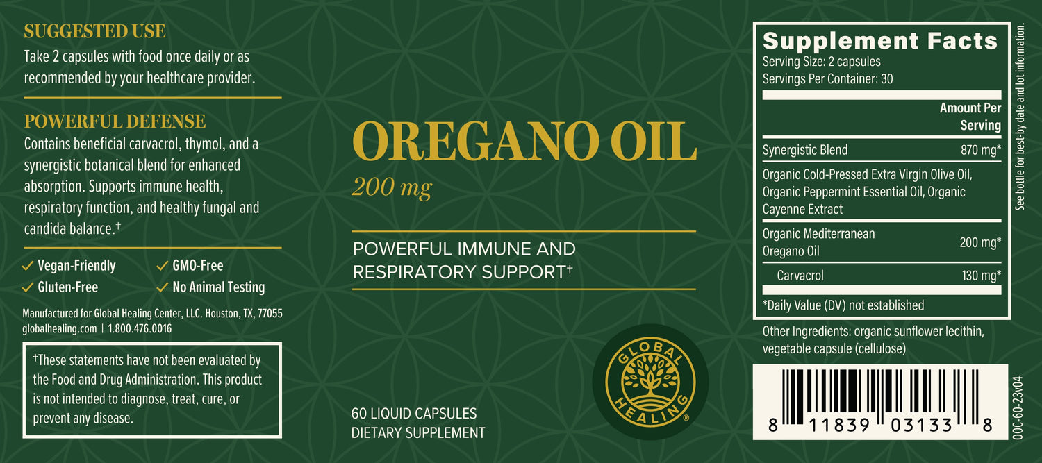 Organic Oregano Oil - 200mg Caps