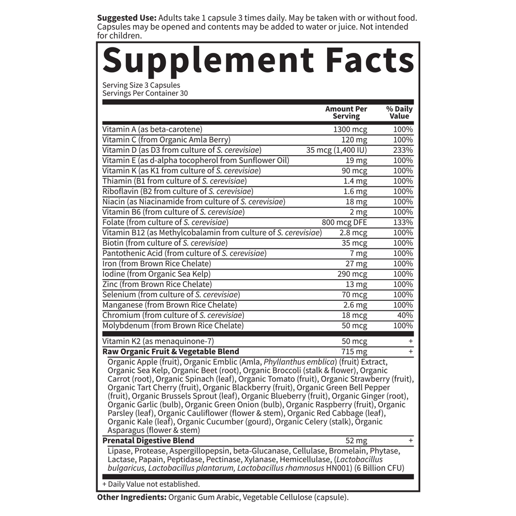 Vitamin Code - Raw Prenatal - 90 UltraZorbe Vegan capsules