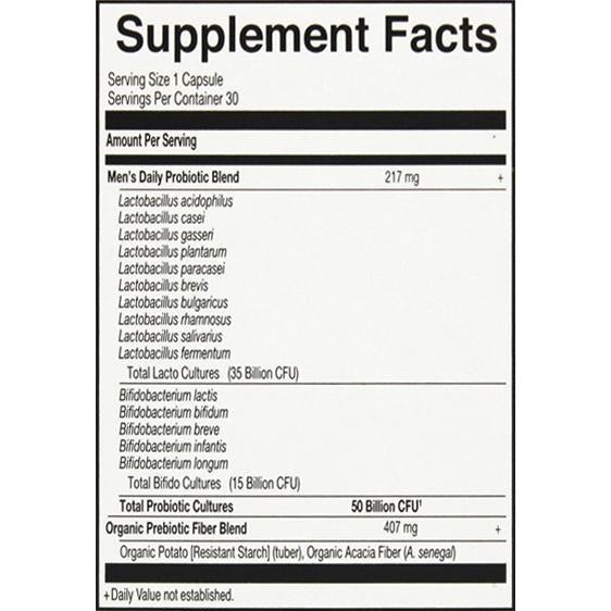 Dr Formulated Mens Probiotic nutritionals