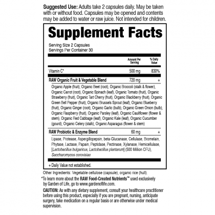 VC Raw Vitamin C 60 nutritionals